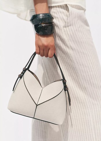 Beden ZARA YENİ KONTRAST RENKLİ MİNİ KANVAS SHOPPER ÇANTA KOL ÇANTASI