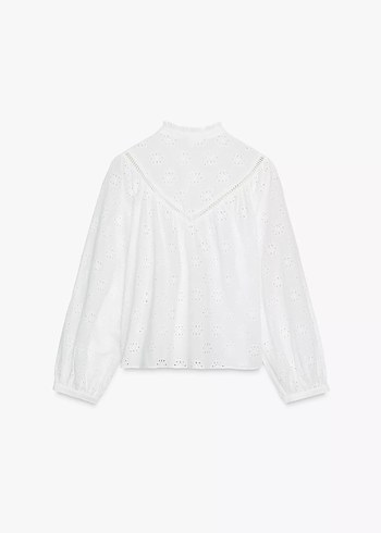 Zara ZARA ORİJİNAL YENİ SEZON SIFIR FİSTO İŞLEMELİ GÖMLEK BEYAZ