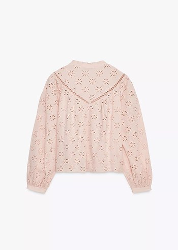Zara ZARA PEMBE YENİ ÜRÜN ORİJİNAL FİSTO İŞLEMELİ GÖMLEK