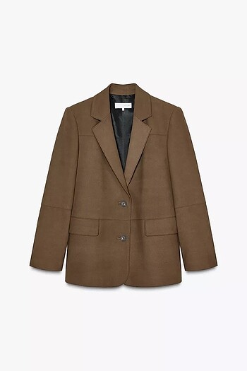 ZARA DÜZ KESİM SUNİ SÜET BLAZER