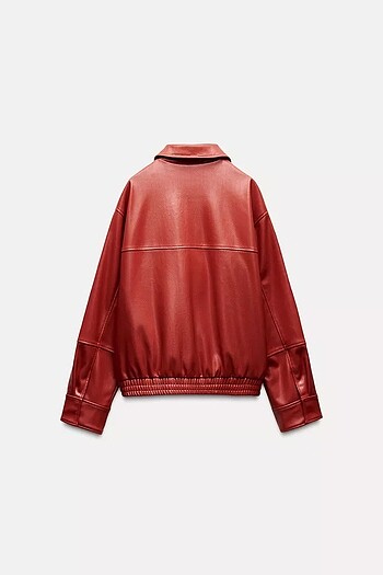 ZARA SUNİ DERİ BOMBER CEKET