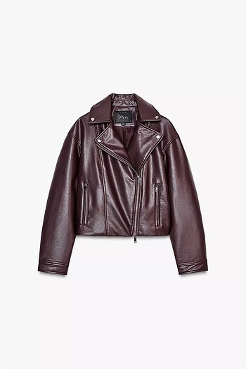 ZARA SUNİ DERİ CROP BIKER CEKET