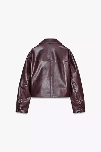 Zara ZARA SUNİ DERİ CROP BIKER CEKET
