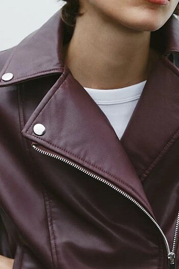 s Beden ZARA SUNİ DERİ CROP BIKER CEKET