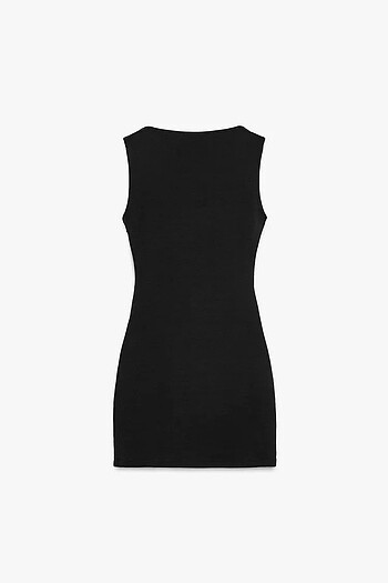 m Beden siyah Renk ZARA DRAPE DETAYLI KISA ELBİSE