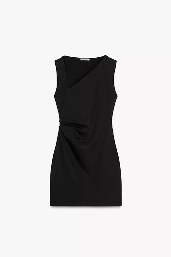 m Beden ZARA DRAPE DETAYLI KISA ELBİSE