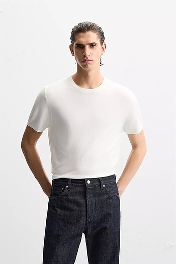 ZARA DÖKÜMLÜ ÖRGÜ T-SHIRT