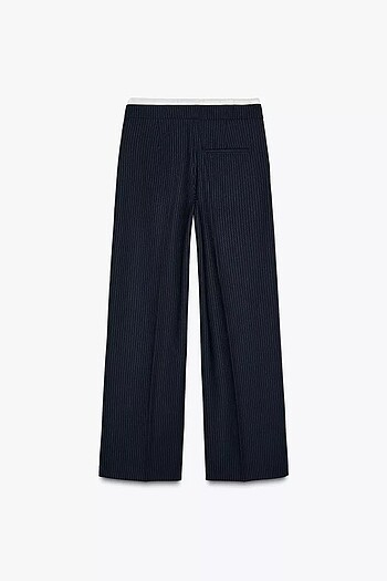 Zara ZARA ÇİFT BEL BANTLI WIDE LEG PANTOLON