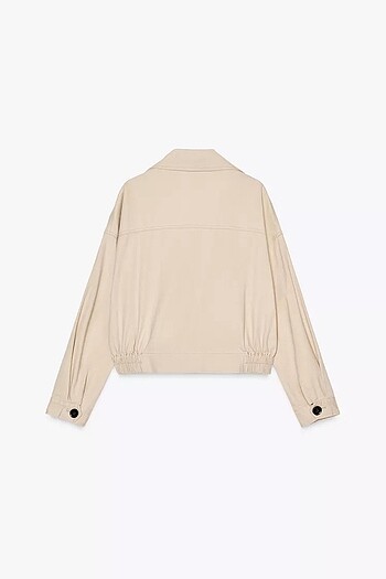 s Beden camel Renk ZARA KENARI LASTİKLİ CROP CEKET