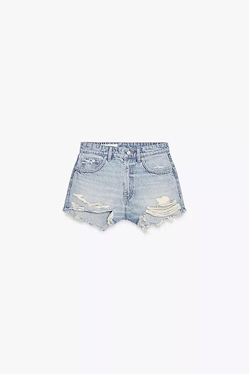 Zara YÜKSEK BEL KAVİSLİ TRF DENIM ŞORT