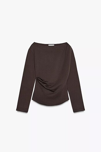ZARA YANI DRAPELİ T-SHIRT