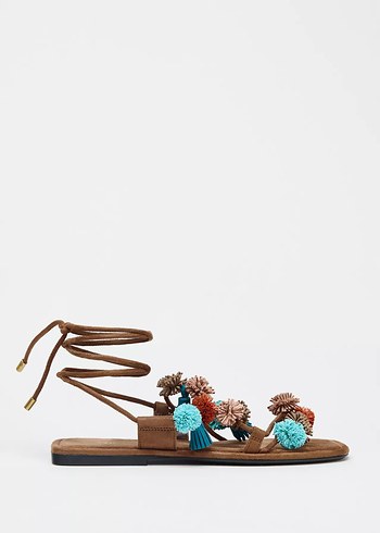 ZARA BONCUKLU KAYIŞLI SANDALET