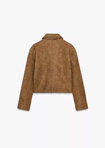 l Beden camel Renk ZARA YENİ SEZON KAHVERENGİ SUNİ SÜET CEKET ETİKETLİ