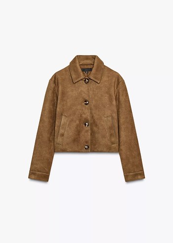 ZARA YENİ SEZON KAHVERENGİ SUNİ SÜET CEKET ETİKETLİ