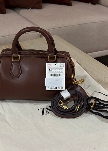 ZARA KAHVERENGİ KOL ÇANTASI CITY ÇANTA SIFIR VE ETİKETLİ