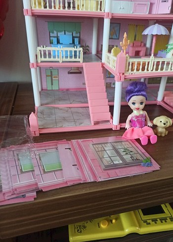 Pastel Pembe Oyuncak Ev Seti - Görsel 7