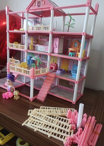 Pastel Pembe Oyuncak Ev Seti - Görsel 13