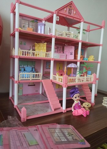 Pastel Pembe Oyuncak Ev Seti - Görsel 11