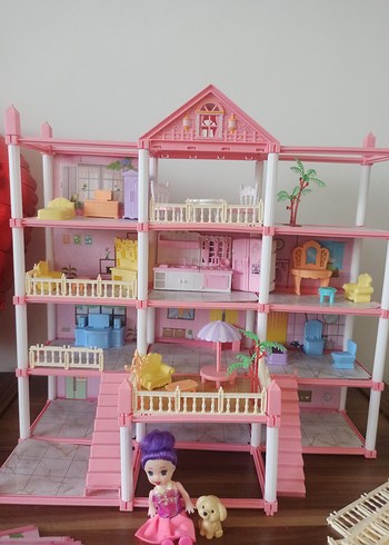 Pastel Pembe Oyuncak Ev Seti - Görsel 9