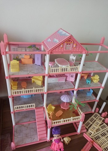 Pastel Pembe Oyuncak Ev Seti - Görsel 6