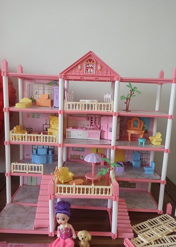 Pastel Pembe Oyuncak Ev Seti - Görsel 2