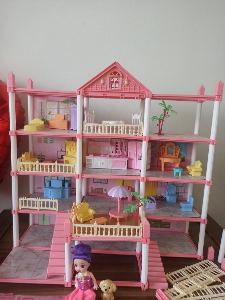 Pastel Pembe Oyuncak Ev Seti - Görsel 2