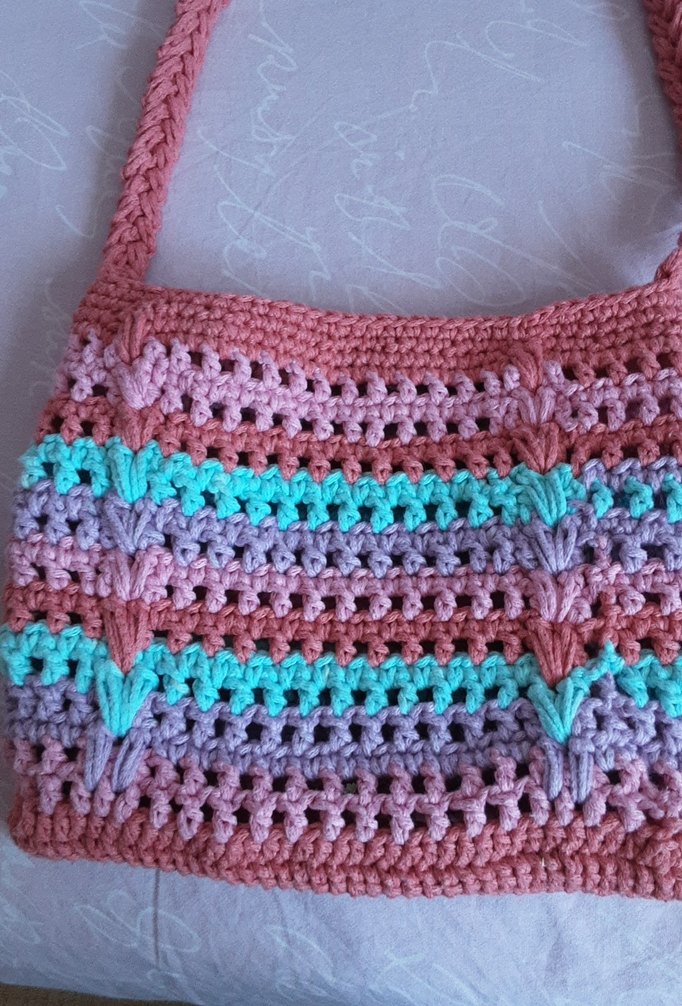 Pastel Renkli Kadın Örgü Çanta - Görsel 2