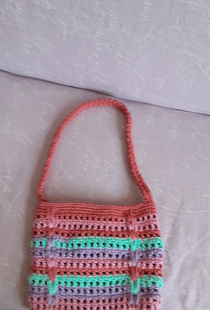 Pastel Renkli Kadın Örgü Çanta - Görsel 3