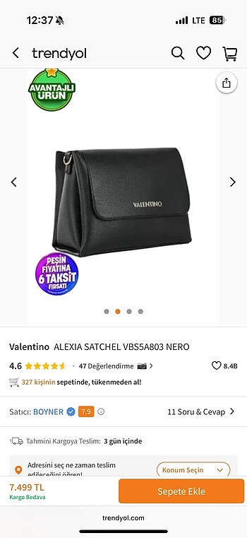 Valentino Orijinal etiketi üzerinde valentino çanta