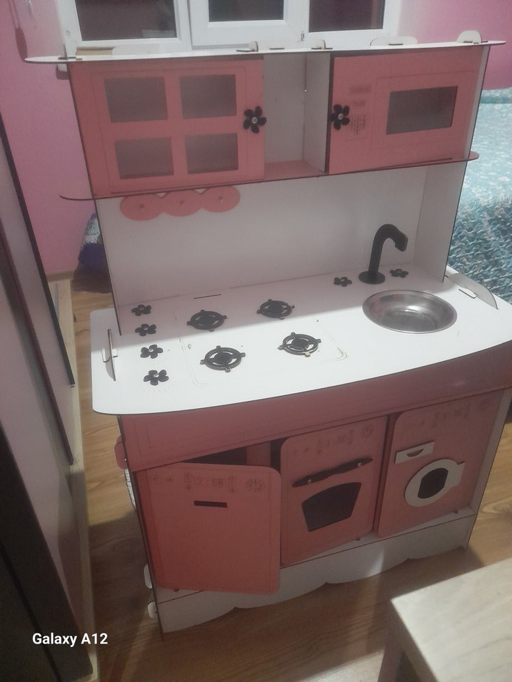 Pembe Ahşap Çocuk Oyun Mutfak Seti - Görsel 2