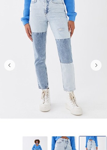 Kadın Mavi Denim Regular Fit Midi Jean