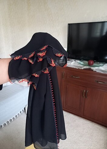 diğer Beden siyah Renk Iğne oyalı namaz örtüsü