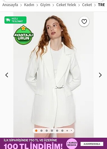 Beyaz blazer Ceket 
