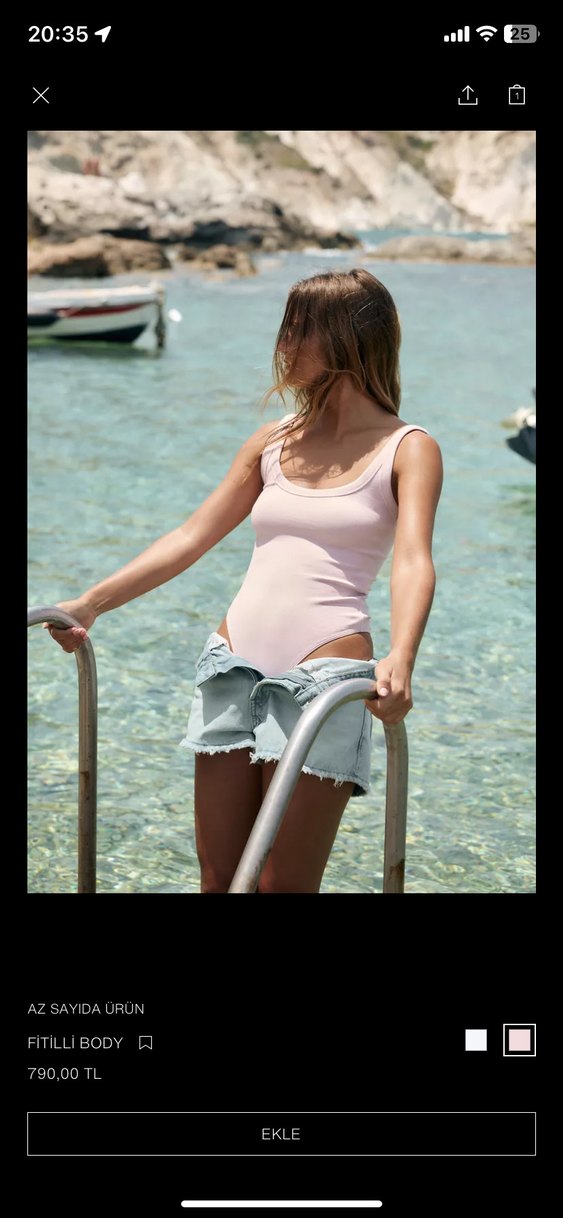 ZARA Pembe Sade Kadın body - Görsel 2