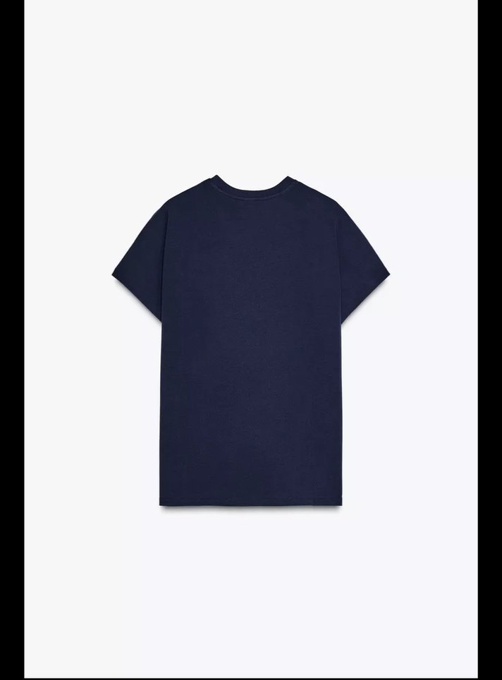 ZARA Lacivert Kadın Kısa Kollu Basic Tişört - Görsel 2