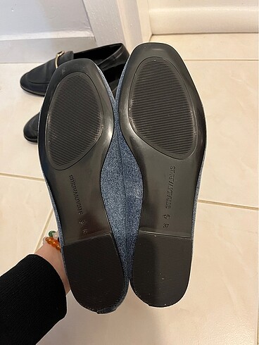 37 Beden mavi Renk Stradivarius Denim Babet