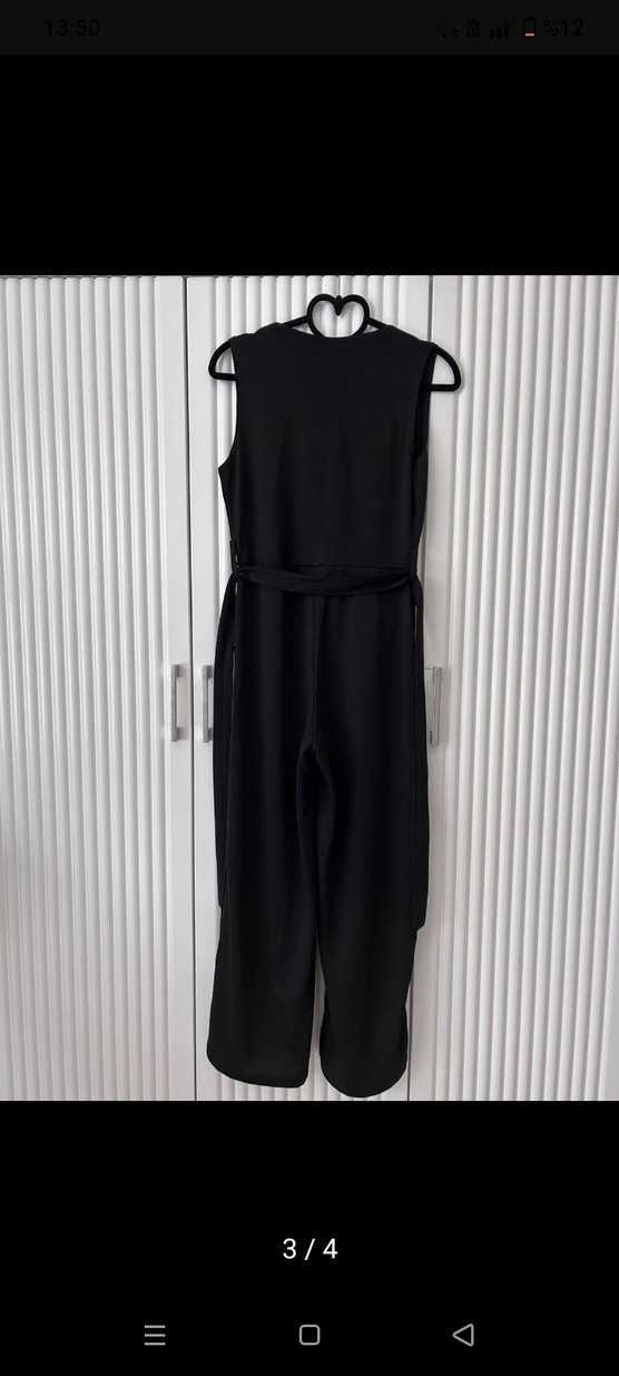 Siyah Uzun Kadın Tulum - Görsel 3