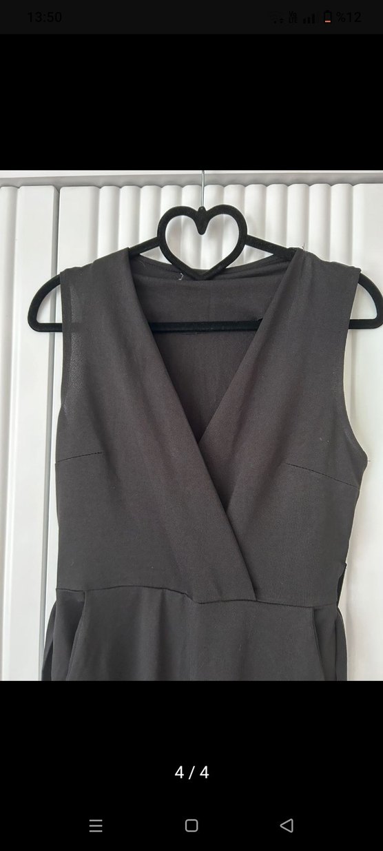 Siyah Uzun Kadın Tulum - Görsel 4