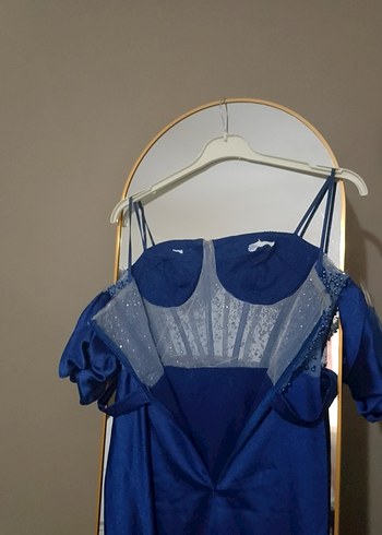 Lacivert Uzun Abiye Elbise - Görsel 5