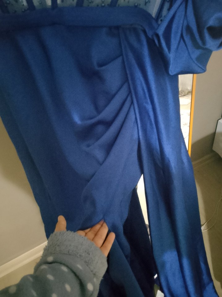 Lacivert Uzun Abiye Elbise - Görsel 4