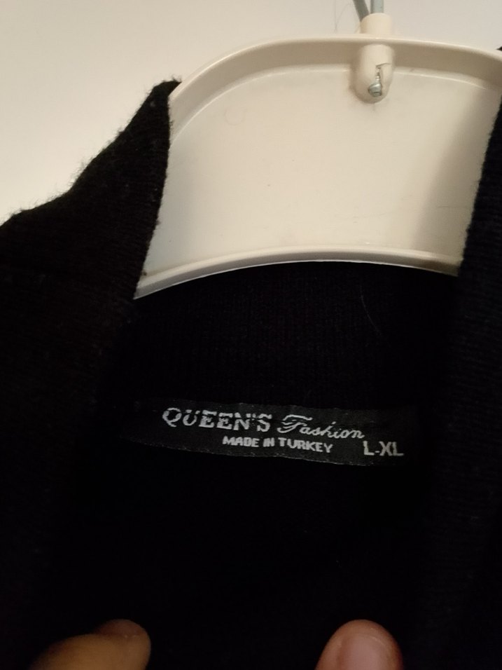 Nakışlı Siyah Uzun Kollu Triko Elbise - Görsel 2