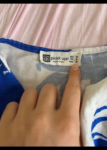 Mavi Bağlama Desenli Uzun Bohem Elbise - Görsel 4