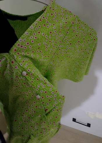 Düğmeli Yeşil Uzun Bohem Elbise - Görsel 4