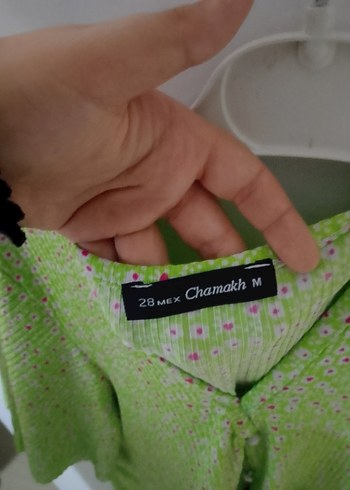 Düğmeli Yeşil Uzun Bohem Elbise - Görsel 3