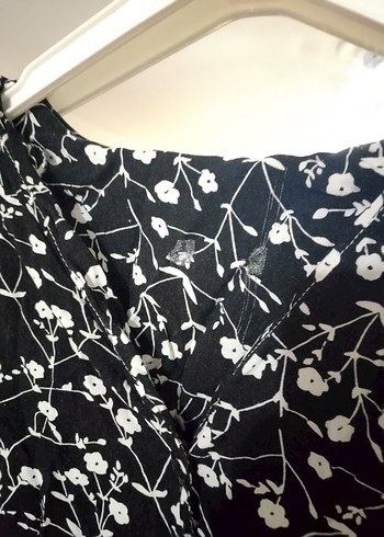 Siyah Desenli Uzun Elbise - Görsel 2