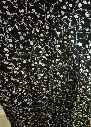 Siyah Desenli Uzun Elbise - Görsel 3