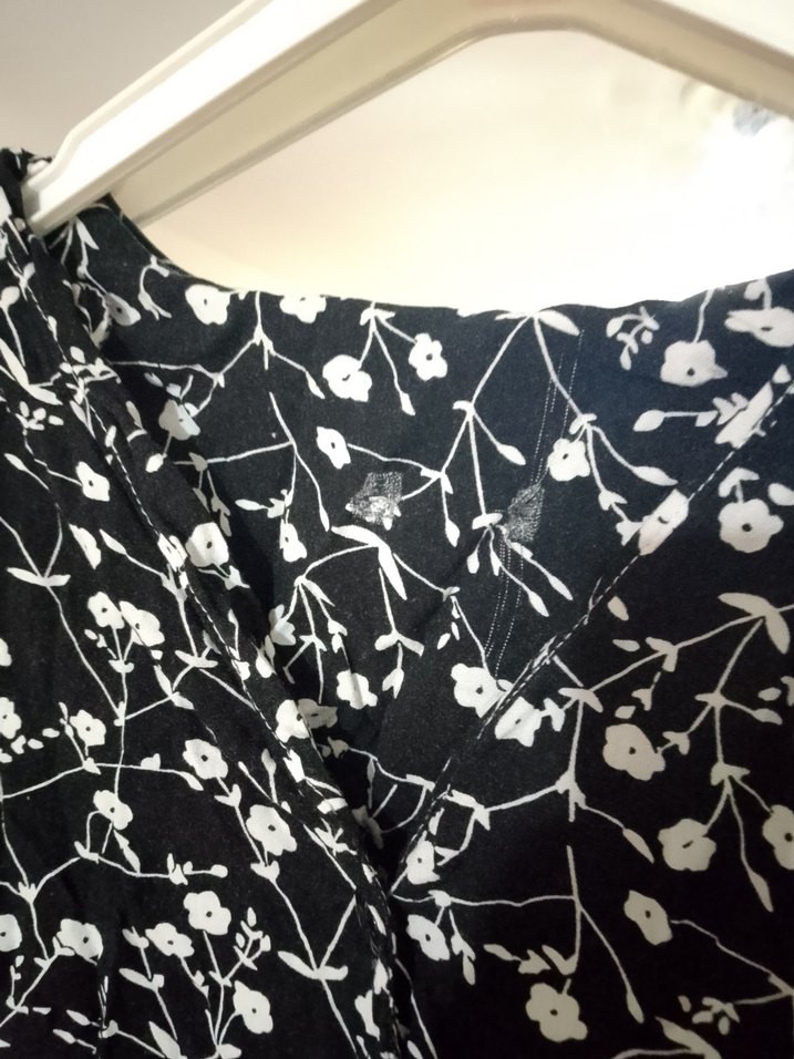 Siyah Desenli Uzun Elbise - Görsel 2