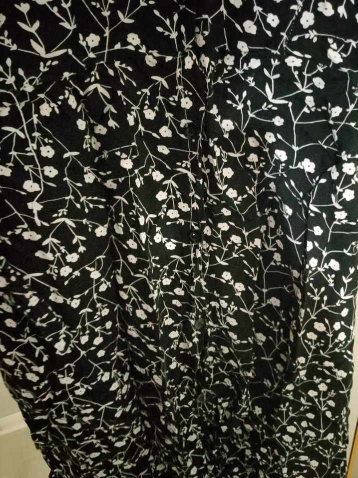 Siyah Desenli Uzun Elbise - Görsel 3