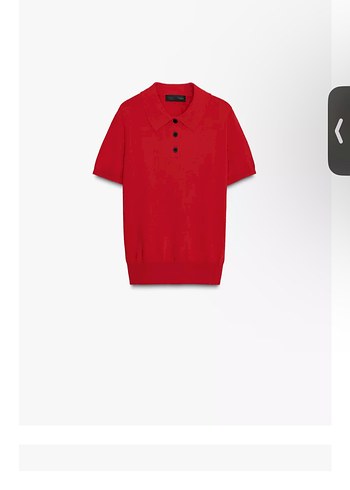 Kırmızı Düğmeli kadın Polo Tişört