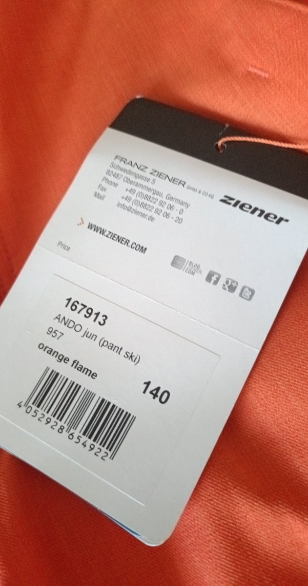 Turuncu Erkek Kayak Pantolonu, Askılı, Kemerli - Görsel 3